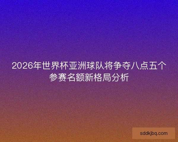 2026年世界杯亚洲球队将争夺八点五个参赛名额新格局分析