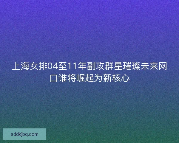 上海女排04至11年副攻群星璀璨未来网口谁将崛起为新核心