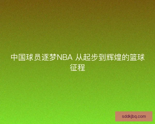 中国球员逐梦NBA 从起步到辉煌的篮球征程 中国球员逐梦NBA 从起步到辉煌的篮球征程
