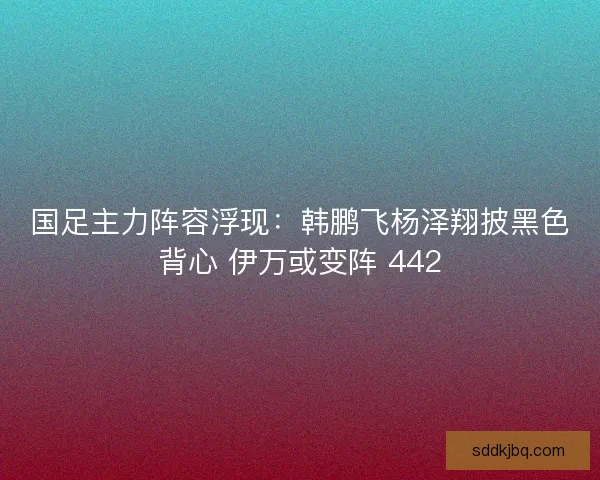 国足主力阵容浮现：韩鹏飞杨泽翔披黑色背心 伊万或变阵 442